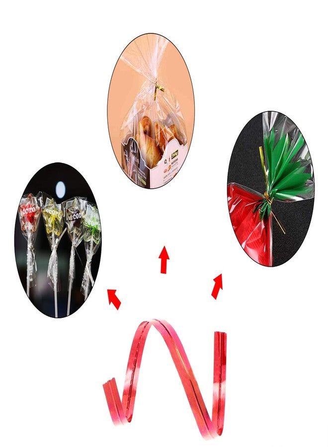 Mini Skater 6 Inches 800 Pieces Metallic Plastic Twist Ties Bag Ties for Cellophane Party Bag (800, Red) - Image 5
